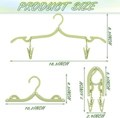 24 Pack Plastic Folding Travel Hangers Durable Slim Stylish Adjustable Clips