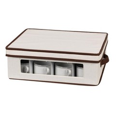 Household Essentials 538 Vision China Storage Box for Tea Cups and Mugs with Lid