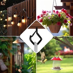 20 PCS Screw Hooks with Safety Buckle, Heavy Duty Ceiling Hooks for Hanging Outd