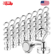 32 Pack Magnetic Hooks Heavy Duty, 25 lbs Strong Magnet Hooks – Multipurpose