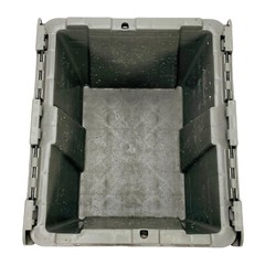 Choice Stackable Grey Chafer Tote / Storage Box with Attached Lid 12x10x7 Gray
