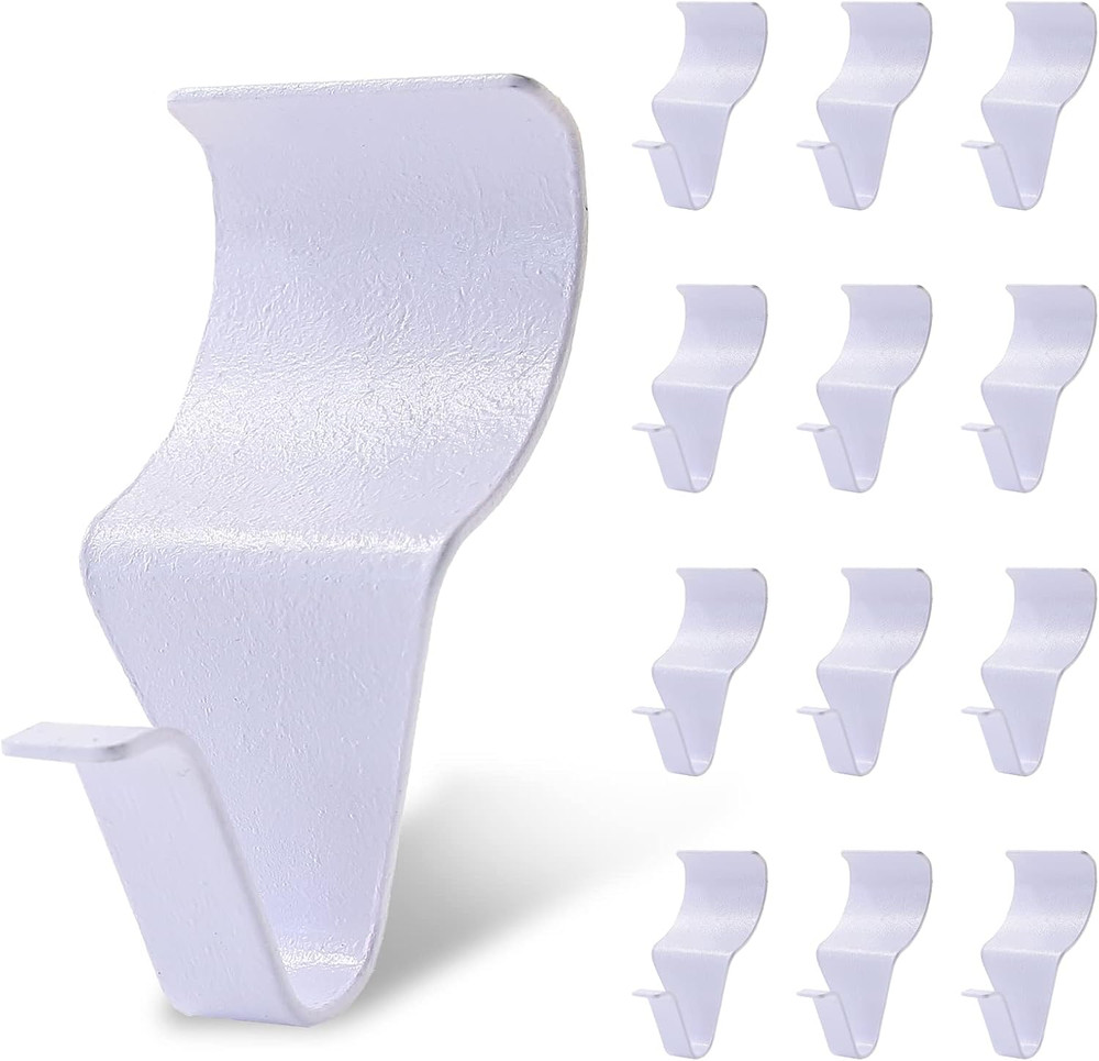 12 Pcs Vinyl Siding Hooks, Heavy Duty Stainless Steel White Vinyl Siding Hangers