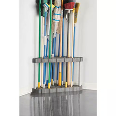 Black 2-Tier Corner Plastic Shelving Unit (32 In. W X 20 In. H X 19 In. D)