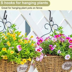 30 Pack Heavy Duty S Hooks for Hanging, Black S Shaped Hooks Hanging Hangers Pan