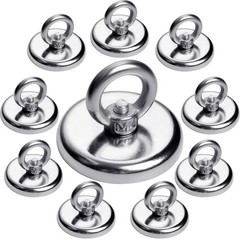 Strong Magnetic Hooks 10 Pack, 100 LBS Pulling Force Rare Earth Neodymium
