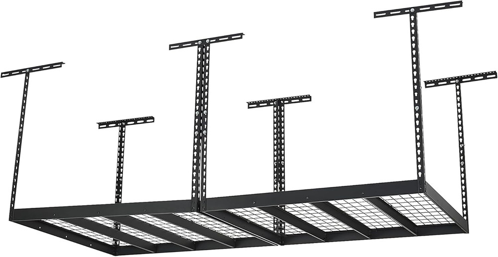 Overhead Garage Storage Rack — Adjustable Height, 96In.L X 48In.D X 23–37In.H