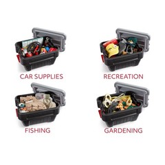 Rubbermaid 8 Gallon Action Packer Storage Bin, Heavy Duty Plastic, Lockable, Lid
