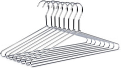 8 Quality Hangers Heavy Duty Metal Suit Hanger Coat Hangers with Polished Chrome