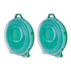 24″ Wreath Storage Container with Latches and Handle , Clear-Green, 2 Pk