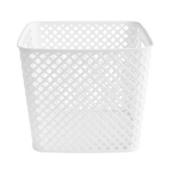 White Decorative Plastic Storage Basket Cube, 13 x 11 Inches, Multipurpose