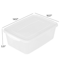 14 Quart Clear Plastic Storage Bin, Plastic Latching Containers with Lids, 4 …
