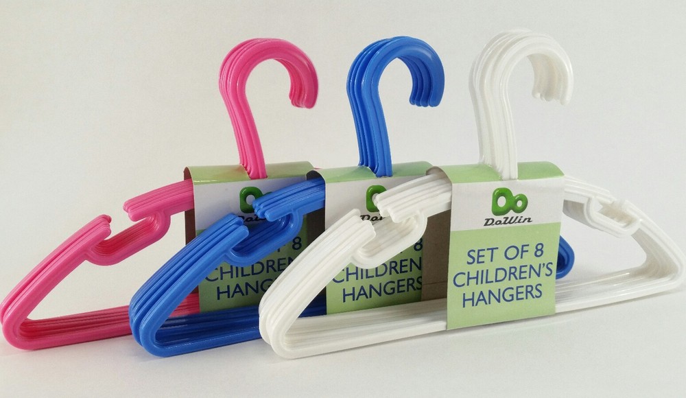 Clothes Hangers Kids Childrens Plastic Slotted Hangars 11 inches NEW Lot of 24