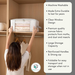 2 Pack Clothing Storage Bags Clothes Organizer Folding Fabric Bags for Sweaters,