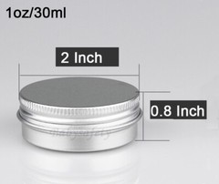 24PCS/ 1oz Silver Aluminum Round Lip Metal Tin Storage Jar Balm Container & Lid