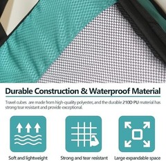 Compression Packing Cubes for Travel,5 Set of Packing Cubes for Blue/Green NEW
