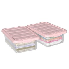 2 PCS 14 Quart Latching Storage Bin Lid Plastic Clear Storage Box Container