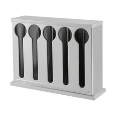 Silver 12.59*3.54*9.25“ 5 Compartment Stainless Steel Cutlery Organizer With Lid