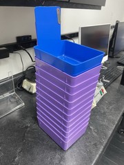 52 Stackable Plastic Storage Bin Multicolor Rectangular Solid 7x6in 7in H