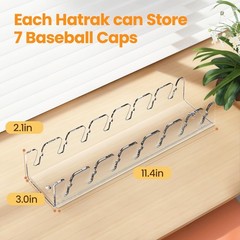 2 PCS ACRYLIC BASEBALL CAPS ORGANIZER Hat Racks Dresser Bedroom Storage Display