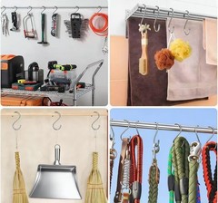 24 Pcs One-piece Molded Anti-Slip Hook, 3.9 Inch Metal S Shaped Hook Heavy Du…