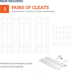 PHS French Cleat Hanger Kit 6In Heavy Duty Z Clips Supports 50Lb