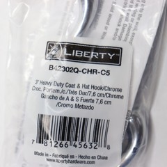 Liberty Heavy Duty Coat Hook Chrome 3-1/2″ B42302Q-CHR-C5