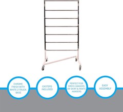 Z-Truck Clothing Hanger Storage 30″ x 22″ x 60 ½” Chrome Rolling Organizer Rack