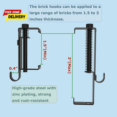 Brick Hooks Clamps,Brick Wall Clips Brick Hangers, Stainless Steel Heavy Duty Br