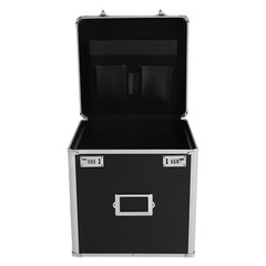 Vinyl Record Storage Case Aluminium Waterproof Holds 50 LPs, 12″ Sleeves Black