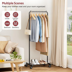 Small Clothing Rack with Wheels, Portable Clothes Racks for Hanging Clothes, 56″
