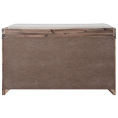 Neville 20 In. H X 32 In. W White Washed Wood Shoe Storage Bench with Cushion, R