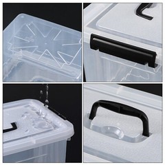 6-Pack 12 Litre Plastic Latching Storage Box w/ Clear Lid & Handle Containers