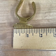 Lot of 6 Gold Polished Metal Traditional Wall Mounted Double Coat Hooks 4 in