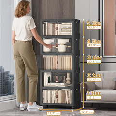 Stackable Storage Bins with Lids, 260QT Closet Organizers and Storage Cabinet wi