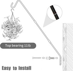 2 Pack Heavy Duty Deck Hook, 25 Inch or 36 Inch Wall Mounted Extended