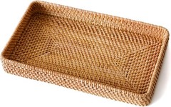 Lightweight and Elegant Rattan Wicker Tray – Perfect for Home Decor 14.6″ x 9.1″