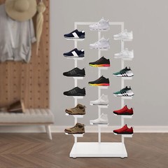 Stackable Commercial Shoe Rack Display Cabinet Three-post Single-sided Shoe Rack