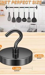 130LB Heavy Duty Magnetic Hooks Strong Neodymium Magnet Hanger for Kitchen Cruis
