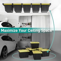 EVERHANGER Ceiling Storage Rack, Heavy Duty Overhead Garage Storage Rack, Adjust