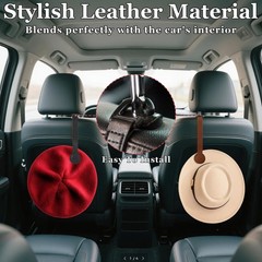 2 Pcs Cowboy Hat Holder for Truck,Magnetic Hat Clip,Leather Hat Holder for Ca