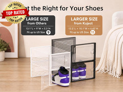 X-Large Shoe Storage Boxes Organizers Clear Plastic Stackable 12 Pack, Shoe Rack
