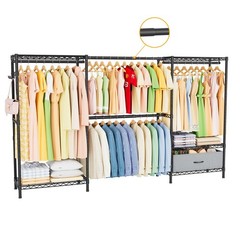 Coat Rack Clothes Wardrobe：Closet Organizer and Storage Clothing Garment Rack…