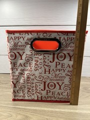 Relaxed Living (Set Of 2) Decorative Storage Bins 10.5×10.5×11 Christmas Holiday