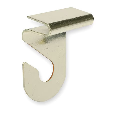 Zoro Select 1Rcj9 Under-Shelf Hook, Brass, Steel, 1/2In D, Pk2, 1Rcj9
