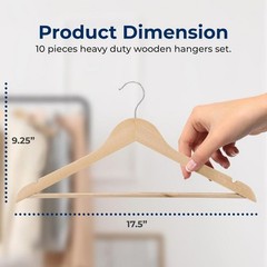 20 Pack Wooden Coat Hangers – Premium Quality for Home Closet Organization