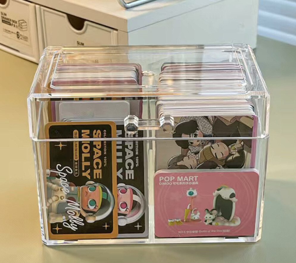 New One Piece Acrylic Transparent Card Storage Box Business Trading Collector