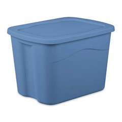 18 Gallon Plastic Storage Container with Snap-on Lid, Light Blue, 8 Pack！