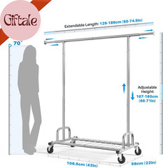 Clothing Garment Rack Capacity 525LBS Clothing Racks on Wheels Rolling Clothes R