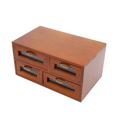 Vintage Small Wooden Desktop Storage Box Drawer Display Shelf Organizer Craft US