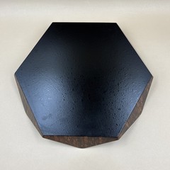 Japanese Cherry Bark Hexagonal Wooden Accessory Valet Tray Bowl Mid Century